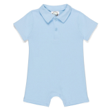 Blank Boy's Short Sleeved Polo Style Collared Romper